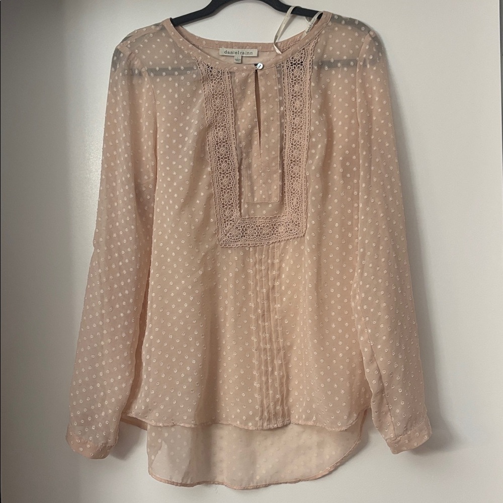 Daniel Rainn Blush Lace Blouse